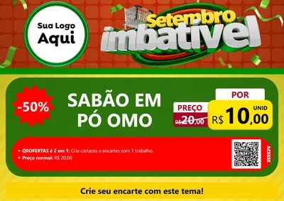 Modelo de Cartaz para Cartaz A4 Horizontal com o tema Setembro Imbatível para Produtos de Limpeza