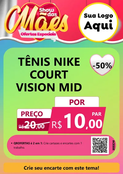 Modelo de Cartaz para Cartaz A4 Vertical com o tema Show das Mães - Ofertas Especiais para Calçados