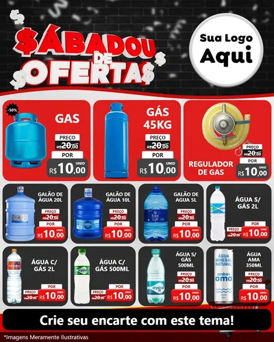Modelo de Rede Social para Feed Instagram com o tema Sabadou de Ofertas para Água e gás