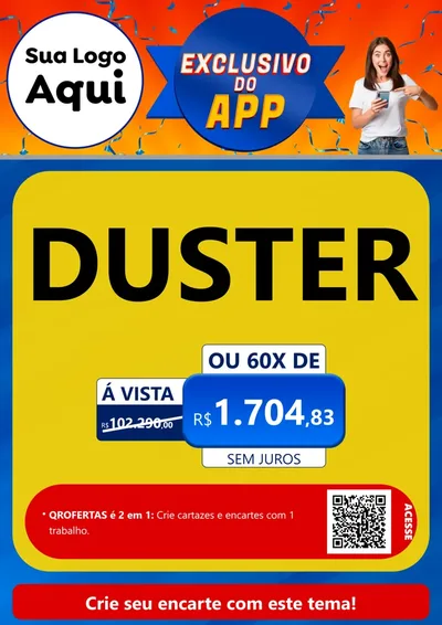 Modelo de Cartaz para Cartaz A4 Vertical com o tema Exclusivo do Aplicativo para Concessionaria de Carros
