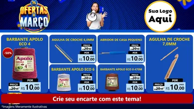 Modelo de TV para TV Horizontal com o tema Ofertas de Março para Armarinho e Aviamentos