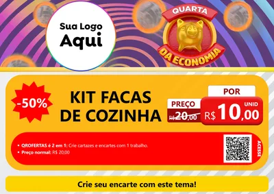 Modelo de Cartaz para Cartaz A4 Horizontal com o tema Quarta da Economia para Utilidades Domésticas