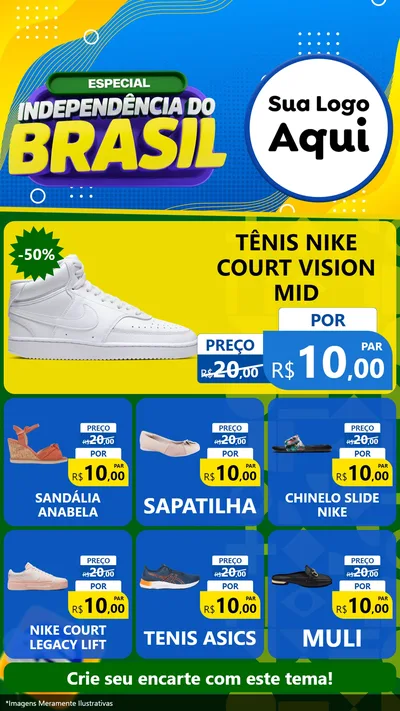 Modelo de Rede Social para Stories com o tema Especial Independência do Brasil para Calçados