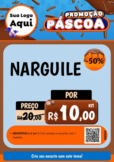 Modelo de Cartaz para Cartaz A4 Vertical com o tema Promoção Páscoa para Tabacaria