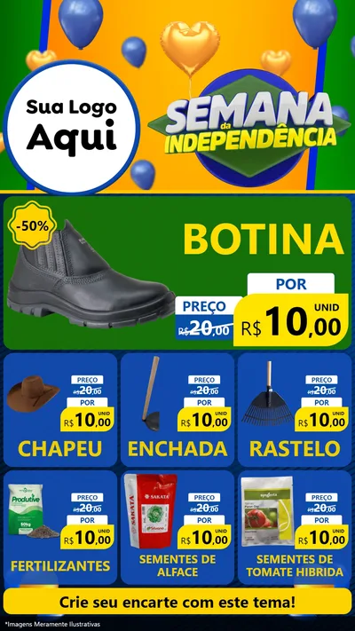 Modelo de Rede Social para Stories com o tema Semana da Independência para Agropecuária
