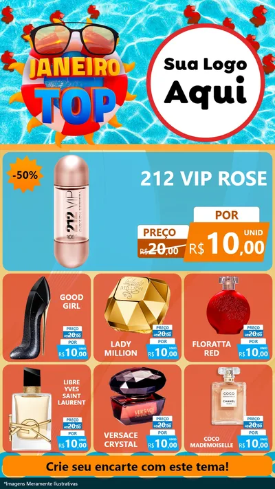 Modelo de Rede Social para Stories com o tema Janeiro Top para Perfumes