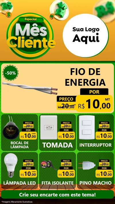 Modelo de Rede Social para Stories com o tema Especial Mês do Cliente para Materiais Elétricos