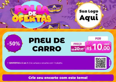 Modelo de Cartaz para Cartaz A4 Horizontal com o tema Folia de Ofertas para Auto peças