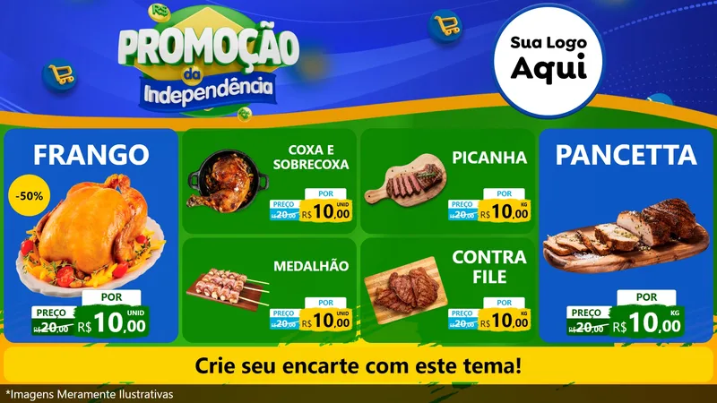 Modelo de TV para TV Horizontal com o tema Promoção da Independência para Assados