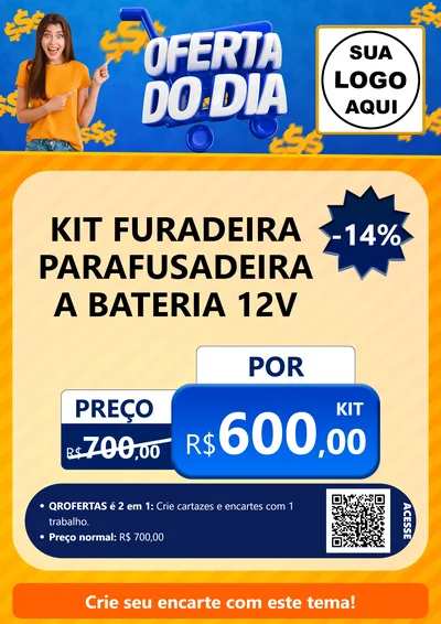 Modelo de Cartaz para Cartaz A4 Vertical com o tema Oferta do Dia para Maquinas e Ferramentas