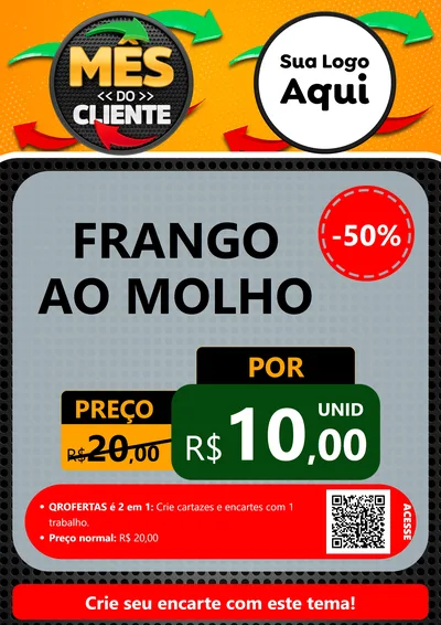 Modelo de Cartaz para Cartaz A4 Vertical com o tema Mês do Cliente para Restaurante