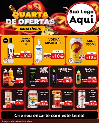 Modelo de Rede Social para Feed Instagram com o tema Quarta de Ofertas Imbatíveis para Distribuidora de bebidas