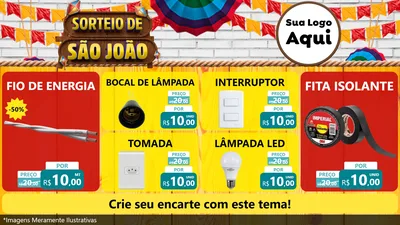 Modelo de TV para TV Horizontal com o tema Sorteio de São João para Materiais Elétricos