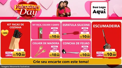 Modelo de TV para TV Horizontal com o tema Valentine's Day para Utilidades Domésticas