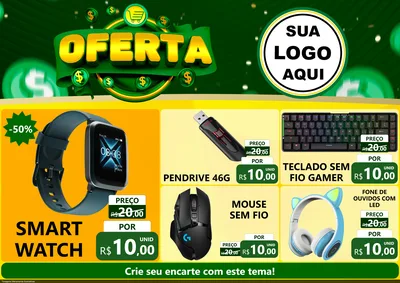 Modelo de Encarte para Encarte A4 Horizontal com o tema Oferta para Informática