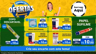 Modelo de TV para TV Horizontal com o tema Semana de Ofertas - Copa para Embalagens