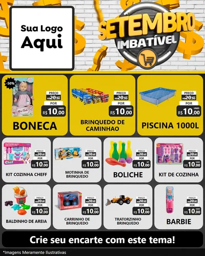 Modelo de Rede Social para Feed Instagram com o tema Setembro Imbatível para Brinquedos