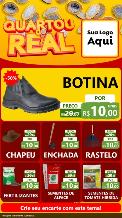 Modelo de Rede Social para Stories com o tema Quartou do Real para Agropecuária
