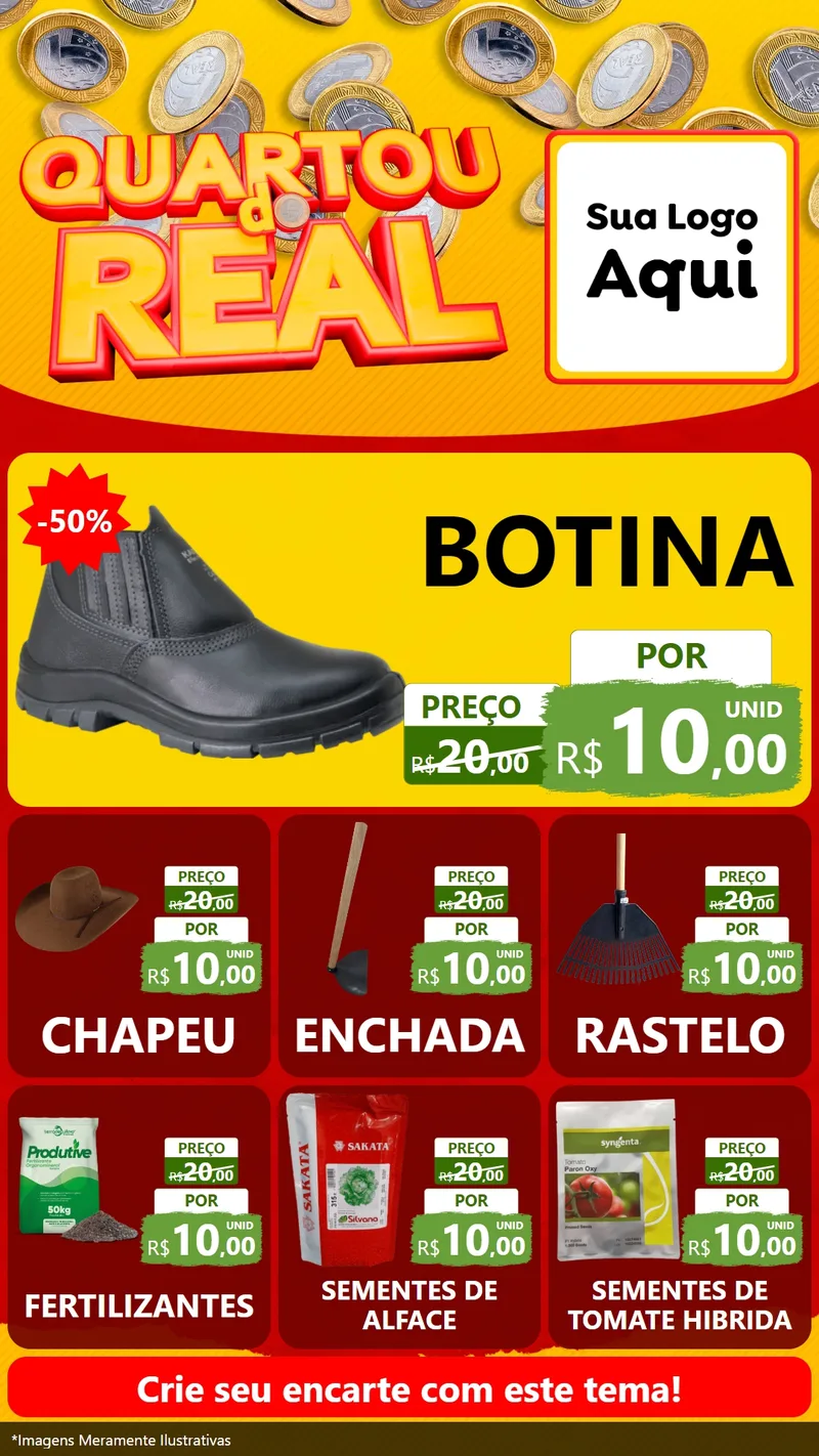 Modelo de Rede Social para Stories com o tema Quartou do Real para Agropecuária