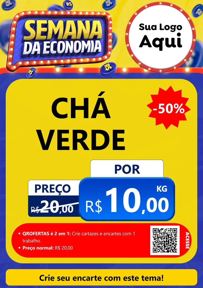 Modelo de Cartaz para Cartaz A4 Vertical com o tema Semana da Economia para Produtos Naturais
