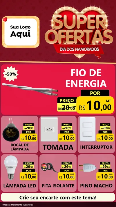 Modelo de Rede Social para Stories com o tema Dia dos Namorados para Materiais Elétricos