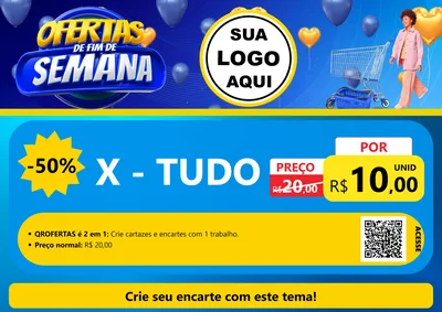 Modelo de Cartaz para Cartaz A4 Horizontal com o tema Ofertas de Fim de Semana para Hamburgueria