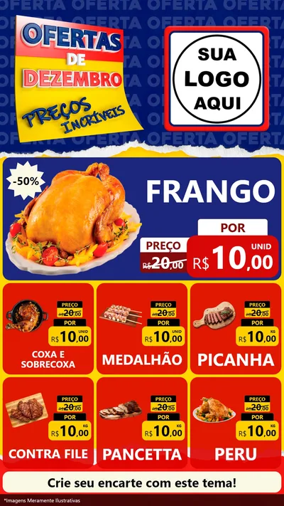 Modelo de Rede Social para Stories com o tema Ofertas de Dezembro - Preços Incríveis para Assados