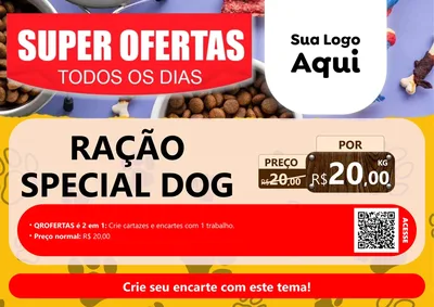 Modelo de Cartaz para Cartaz A4 Horizontal com o tema Super Ofertas Todos os Dias para Pet Shop