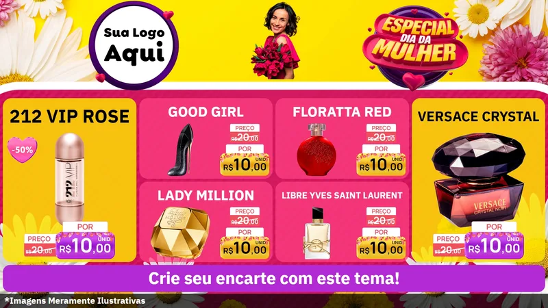 Modelo de TV para TV Horizontal com o tema Especial Dia da Mulher para Perfumes
