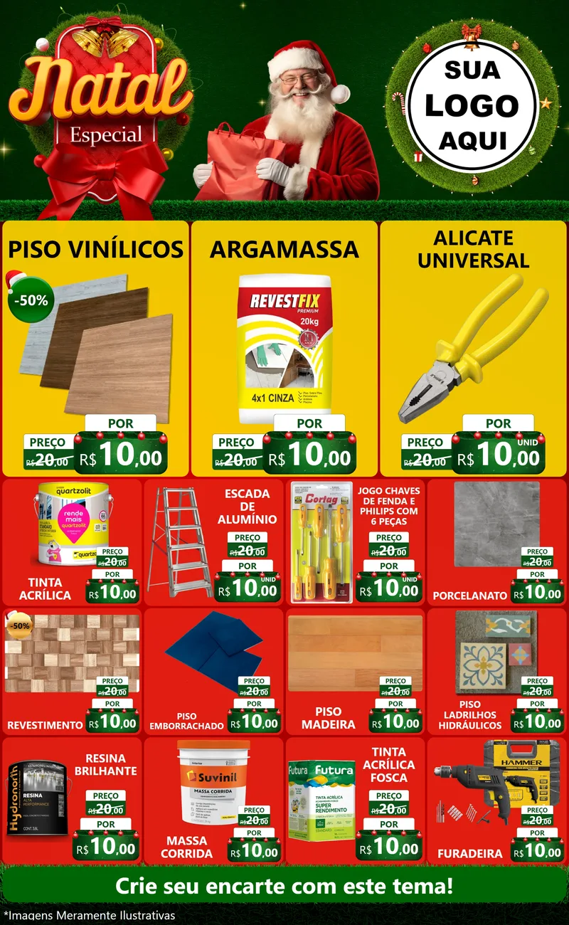 Modelo de Encarte para Encarte Grande com o tema Natal Especial para Material para Construção