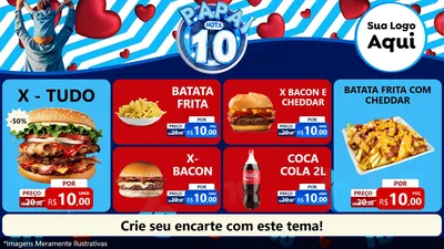Modelo de TV para TV Horizontal com o tema Papai Nota 10 para Hamburgueria