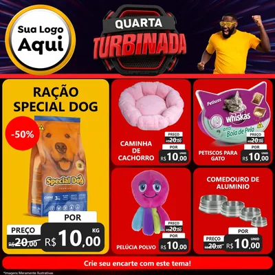 Modelo de Rede Social para Feed Facebook com o tema Quarta Turbinada para Pet Shop