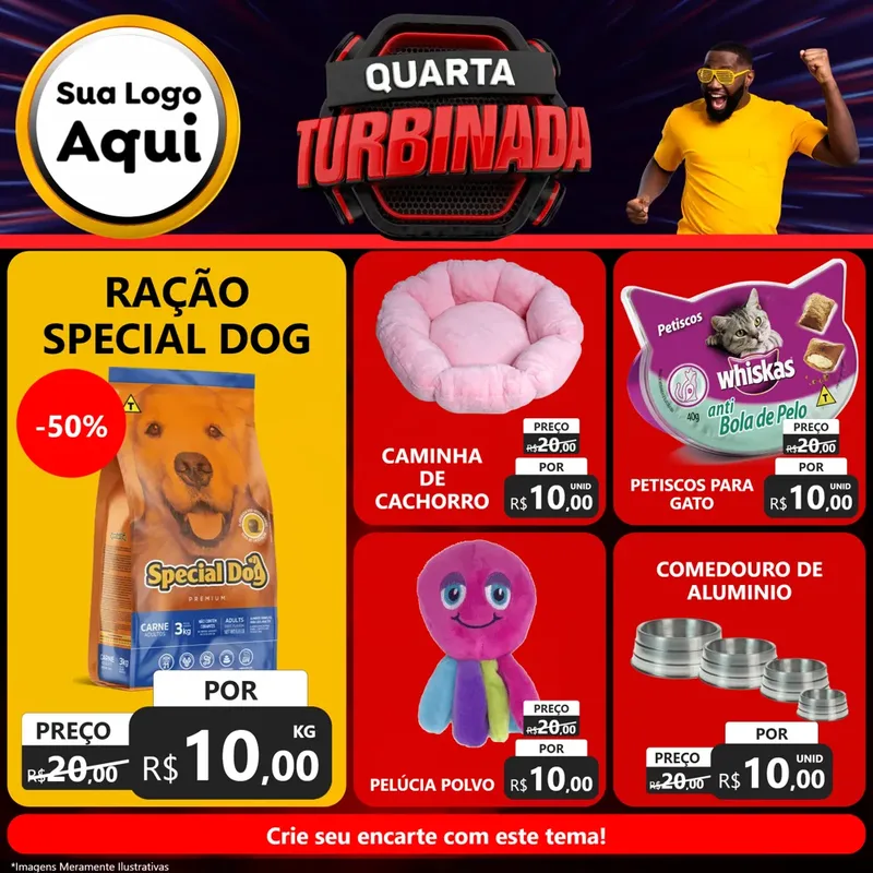 Modelo de Rede Social para Feed Facebook com o tema Quarta Turbinada para Pet Shop