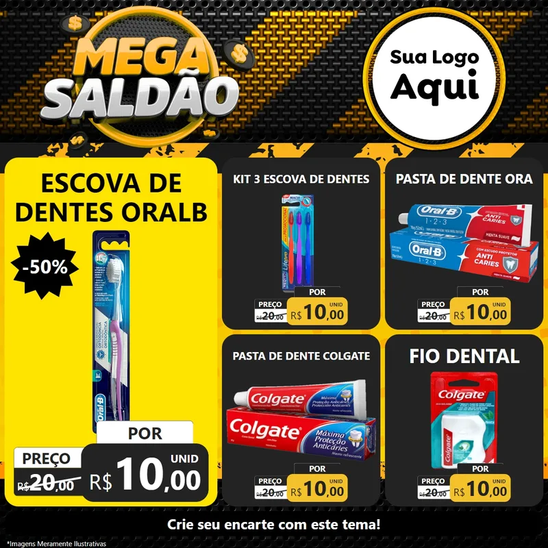 Modelo de Rede Social para Feed Facebook com o tema Mega Saldão para Higiene Pessoal