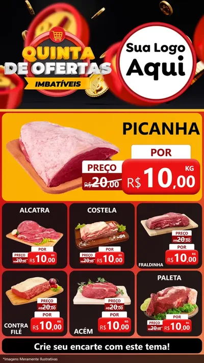 Modelo de Rede Social para Stories com o tema Quinta de Ofertas Imbatíveis para Açougue