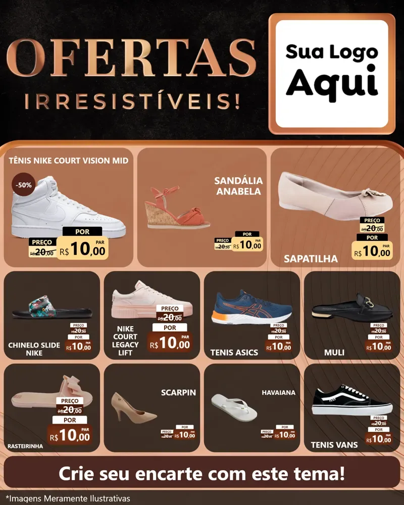 Modelo de Rede Social para Feed Instagram com o tema Ofertas Irresistíveis! para Calçados