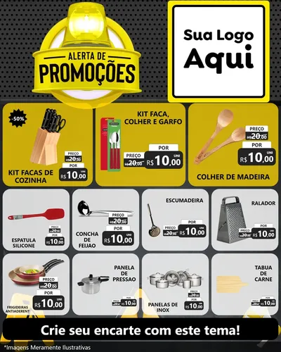 Modelo de Rede Social para Feed Instagram com o tema Alerta de Promoções para Utilidades Domésticas