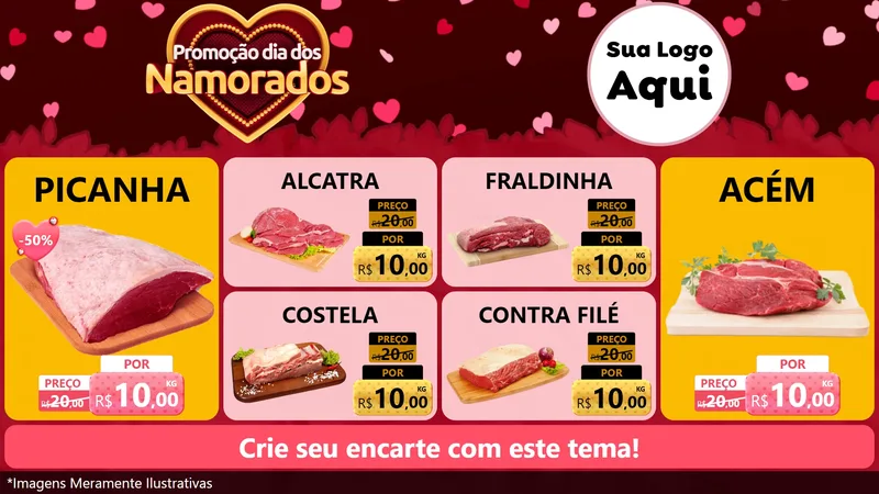 Modelo de TV para TV Horizontal com o tema Promoção Dia Dos Namorados para Açougue