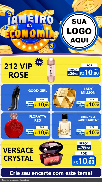 Modelo de TV para TV Vertical com o tema Janeiro da Economia para Perfumes