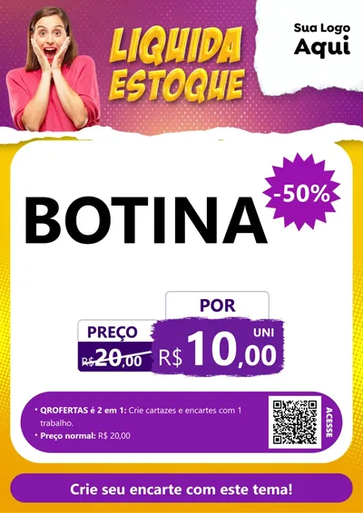 Modelo de Cartaz para Cartaz A4 Vertical com o tema Liquida estoque para Agropecuária