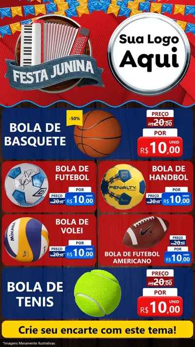 Modelo de TV para TV Vertical com o tema Festa Junina para Artigos Esportivos