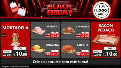 Modelo de TV para TV Horizontal com o tema Black Friday para Frios e Laticínios