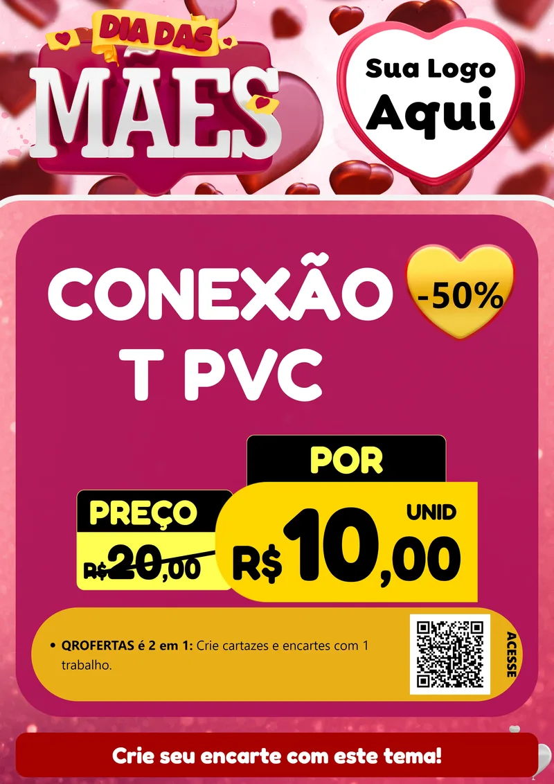 Modelo de Cartaz para Cartaz A4 Vertical com o tema Dia Das Mães para Tubos e conexões