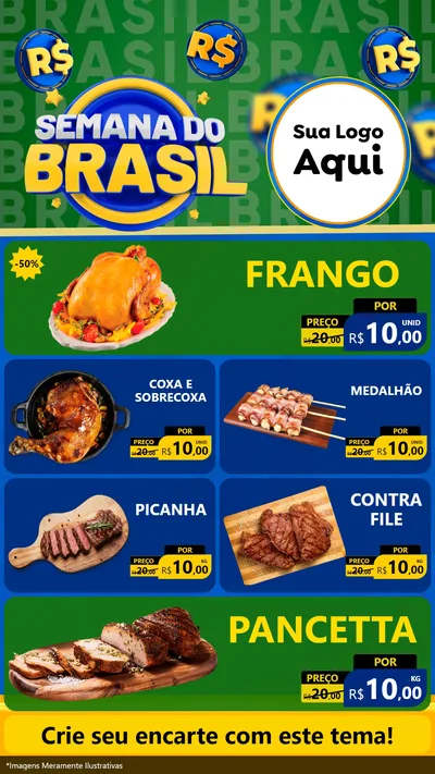 Modelo de TV para TV Vertical com o tema Semana Do Brasil para Assados