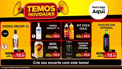 Modelo de TV para TV Horizontal com o tema Temos Novidades para Distribuidora de bebidas