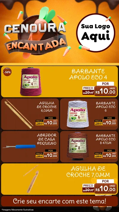 Modelo de TV para TV Vertical com o tema Cenoura Encantada - Páscoa para Armarinho e Aviamentos
