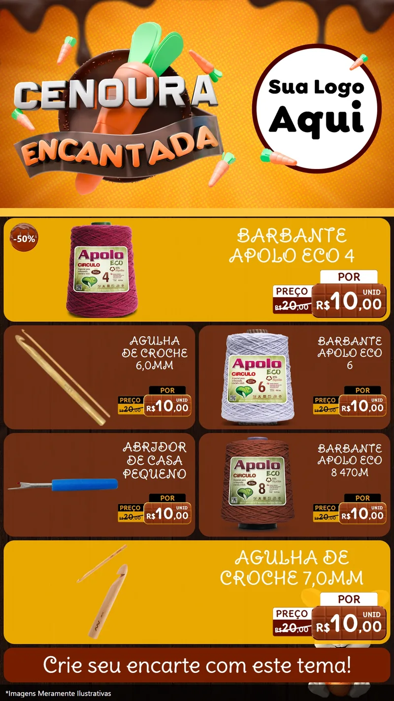 Modelo de TV para TV Vertical com o tema Cenoura Encantada - Páscoa para Armarinho e Aviamentos