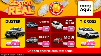 Modelo de TV para TV Horizontal com o tema Sextou do Real para Concessionaria de Carros