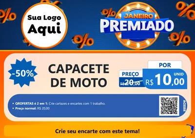 Modelo de Cartaz para Cartaz A4 Horizontal com o tema Janeiro Premiado para Moto peças