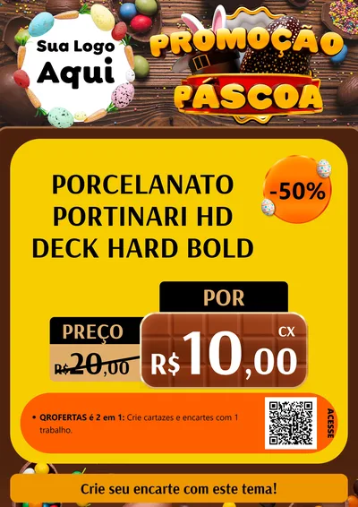 Modelo de Cartaz para Cartaz A4 Vertical com o tema Promoção Páscoa para Pisos e revestimentos